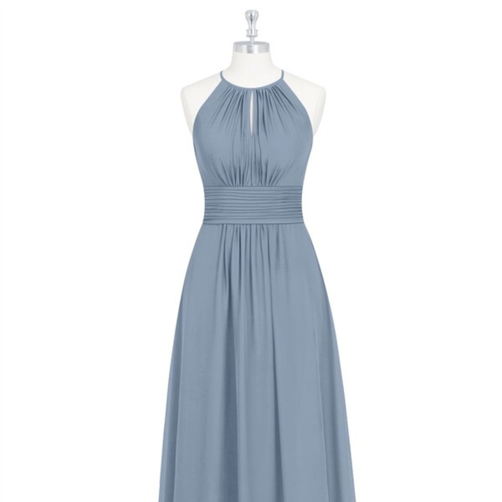 Azazie Dusty Blue Bonnie Floor Length dress